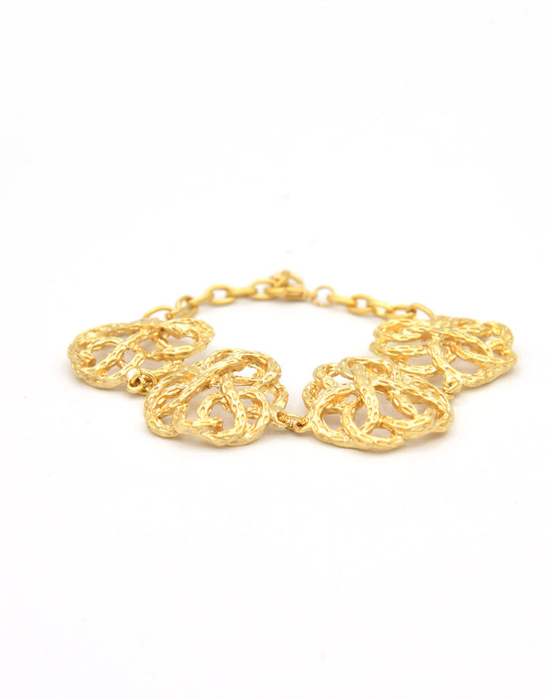 Golden zamak bracelet with ball motif