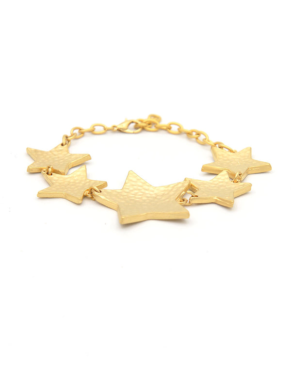 Bracciale dorato in zamak con stelle