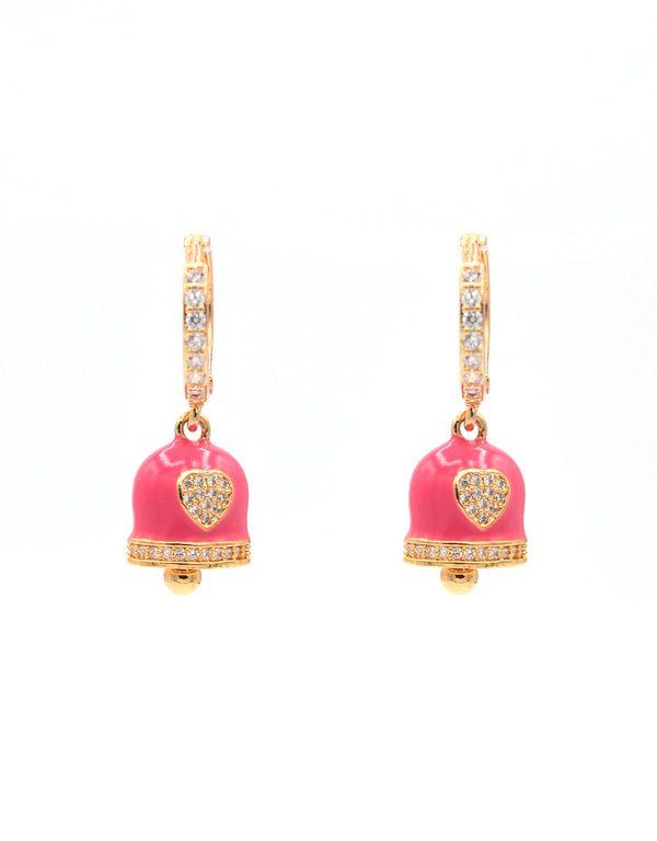 Hoop earrings with bell pendant