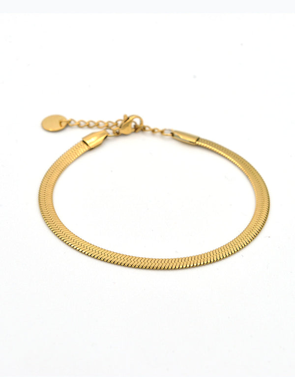 Golden steel snake bracelet