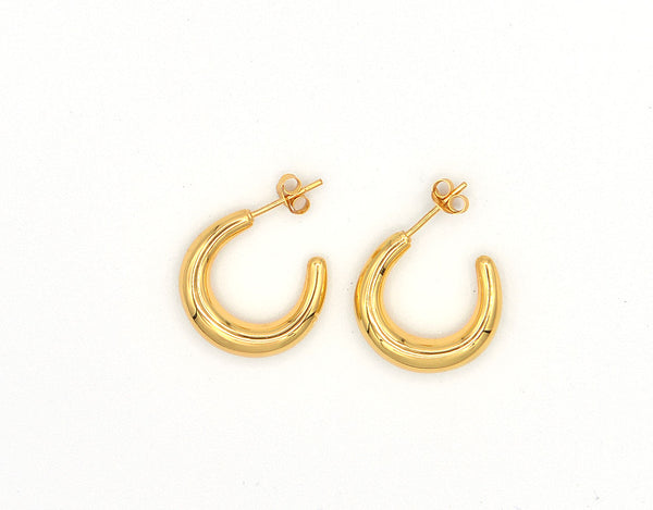 Open hoop earrings in gold-plated 925% silver